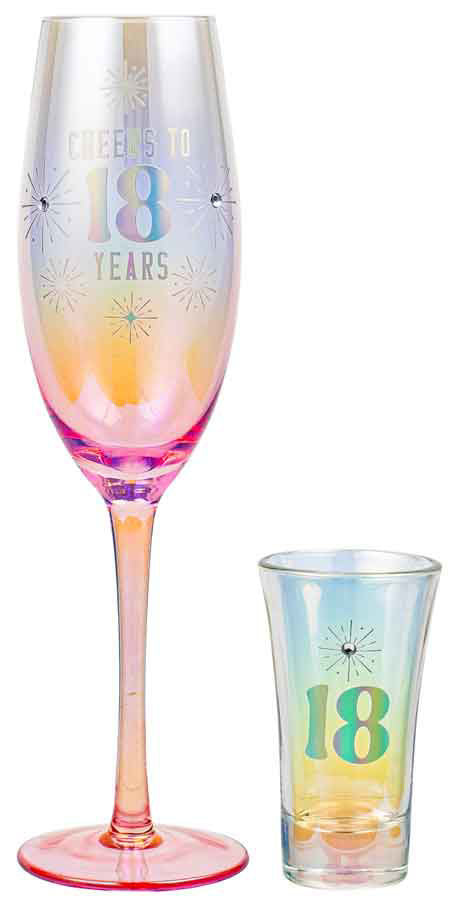 18th Champagne & Shot Glass Set