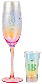 Load image into Gallery viewer, 18th Champagne &amp; Shot Glass Set
