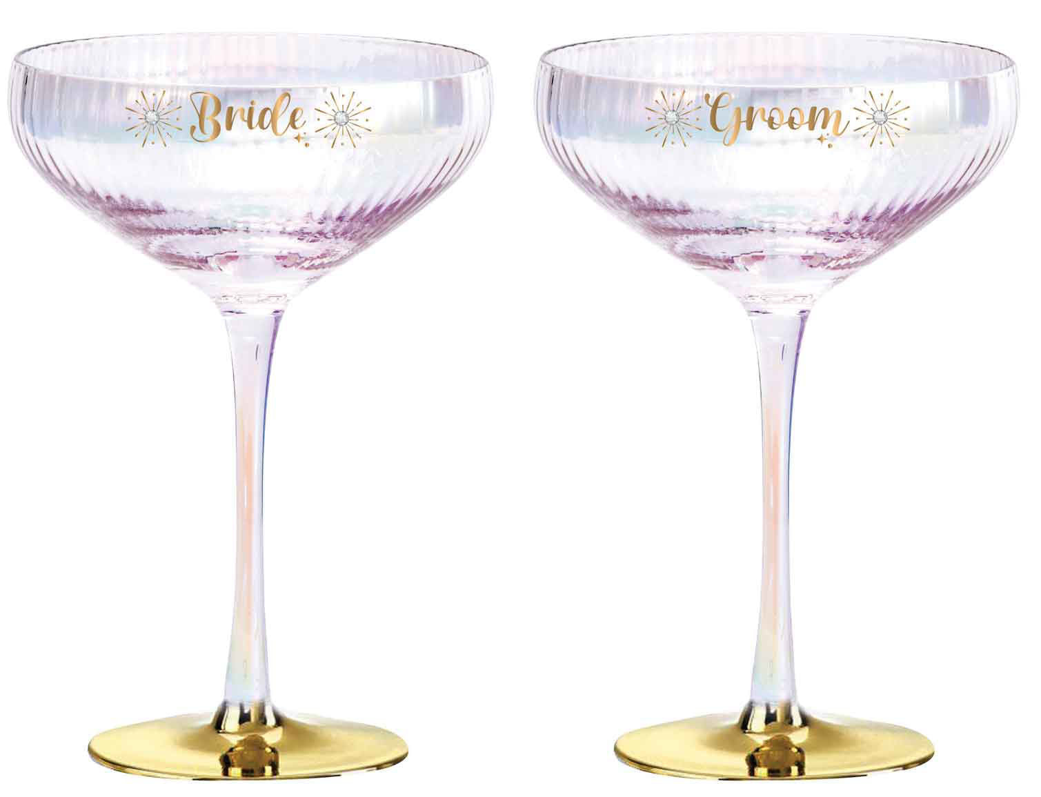 Wedding Coupe Glasses [FLV:Bride & Groom]