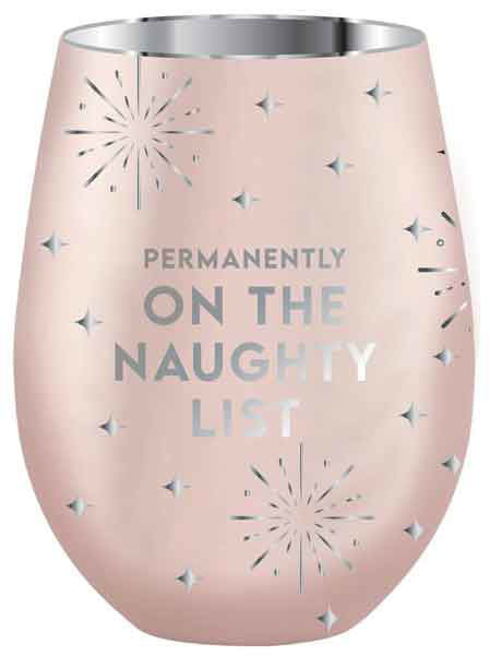 Christmas Chrome Stemless Glass [FLV:Naughty]