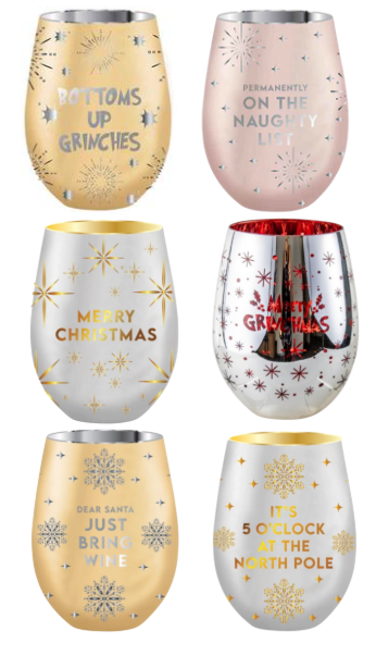 Christmas Chrome Stemless Glass [FLV:Merry Christmas]