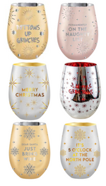 Load image into Gallery viewer, Christmas Chrome Stemless Glass [FLV:Merry Christmas]
