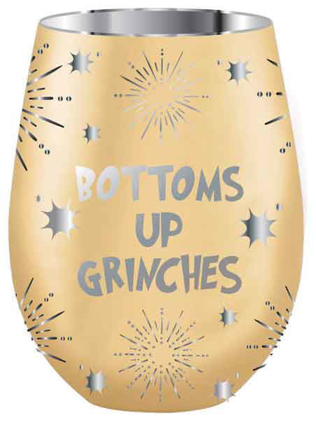 Christmas Chrome Stemless Glass [FLV:Bottoms Up]
