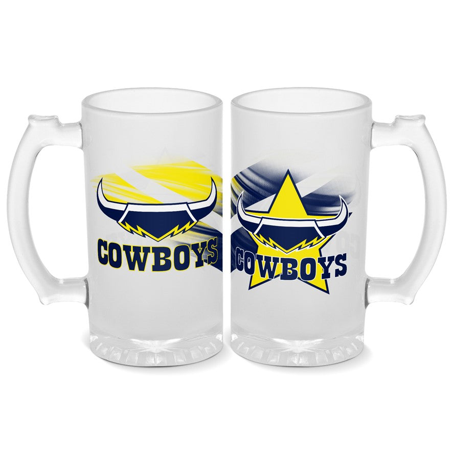 NQ Cowboys Glass Stein