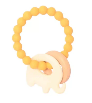Baby Elephant Silicone Teether [FLV:Mustard]