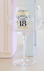 18th Celebration Balloon glass