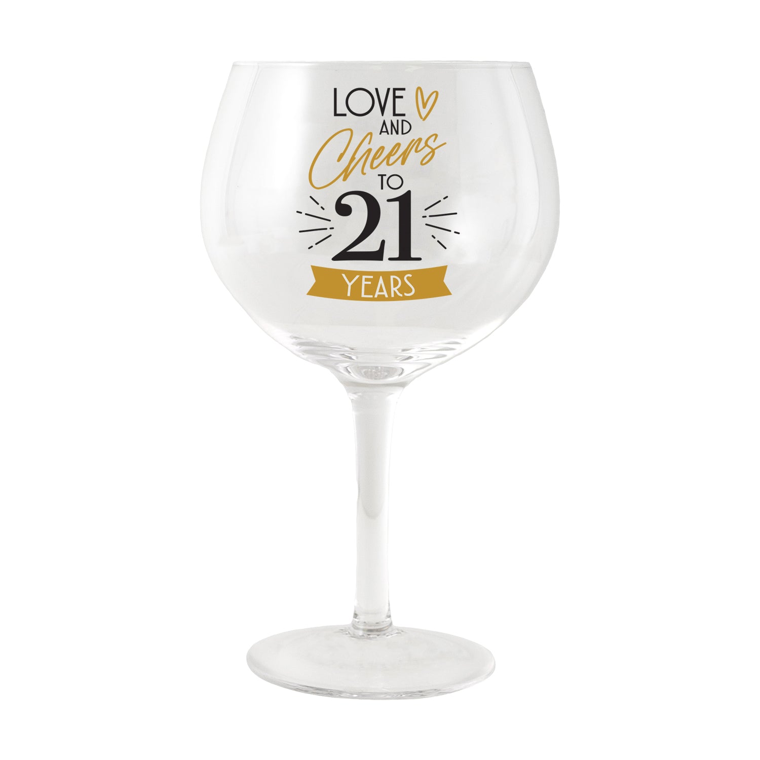 21st Celebration Balloon Glass