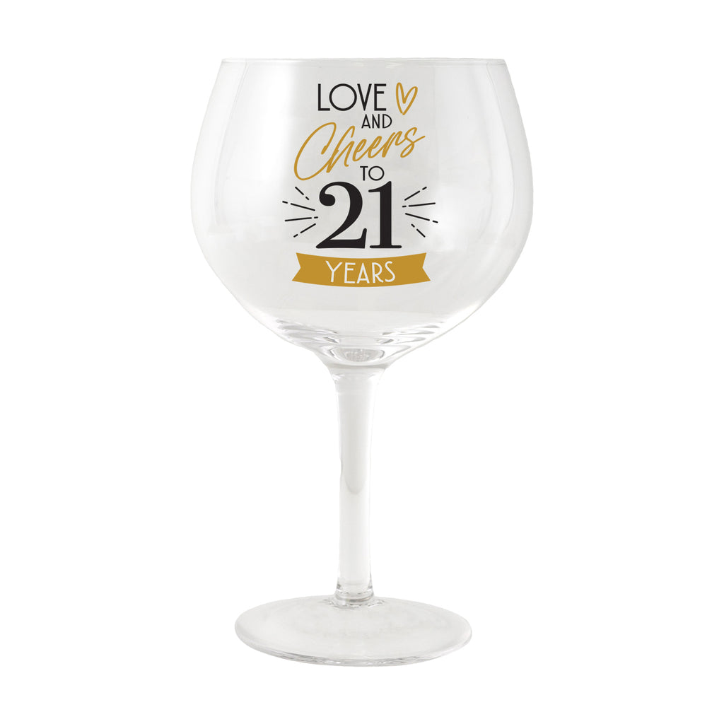 21st Celebration Balloon Glass