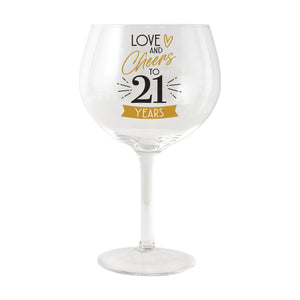21st Celebration Balloon Glass