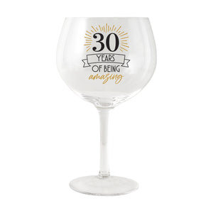 30th Celebration Balloon Glass