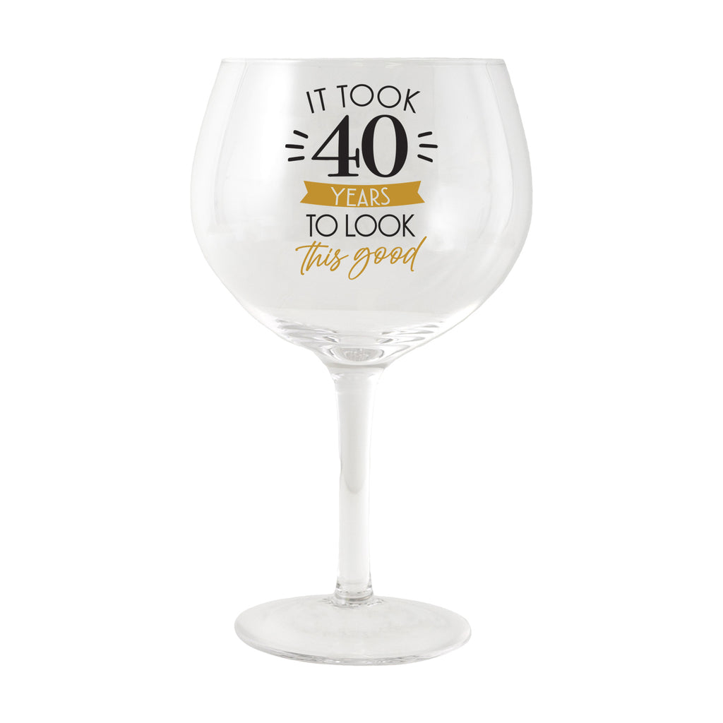 40th Celebration Balloon Glass