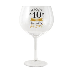 40th Celebration Balloon Glass