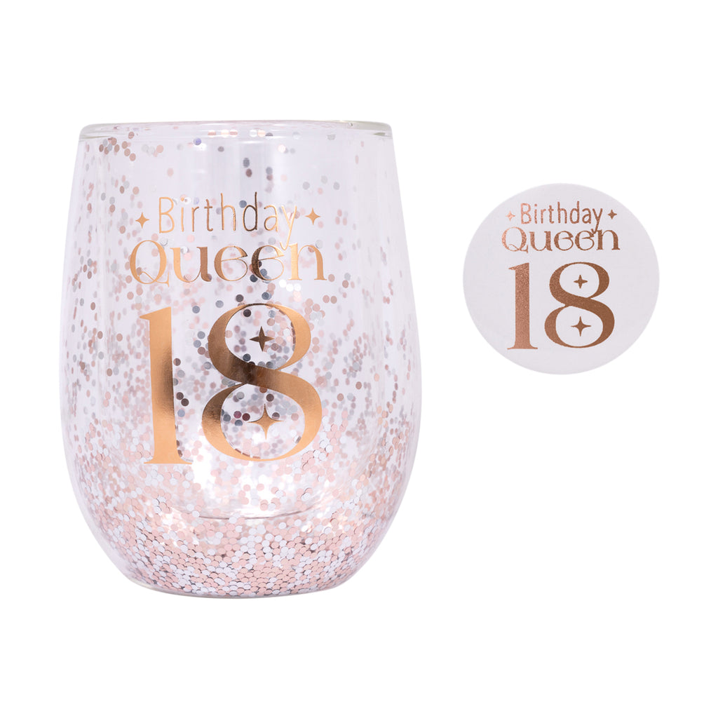 18th Celebration Glass & Badge