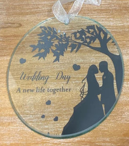 Wedding Day Glass Plaque
