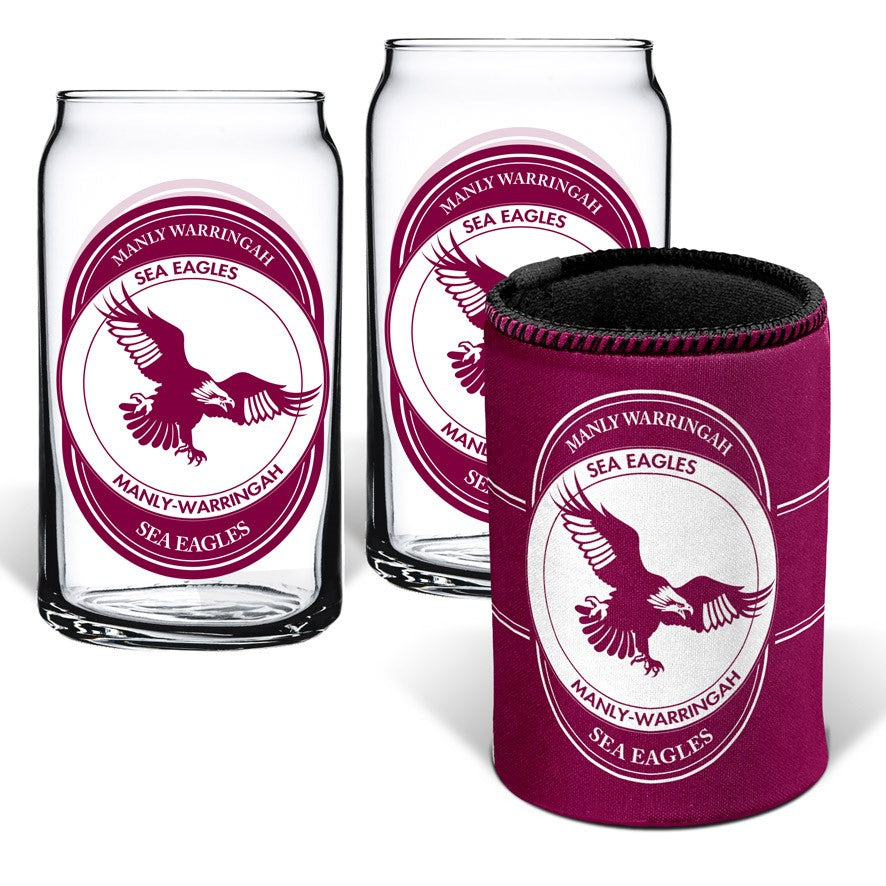 Manly Sea Eagles Can glasses & Cooler Pack