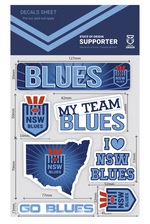 Load image into Gallery viewer, NSW Blues Vinyl Stickers [FLV:Sheet]
