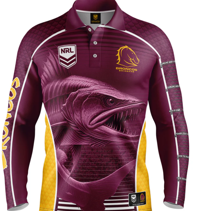 Brisbane Broncos Fishing Shirt [SZ:Small STY:Barracuda]