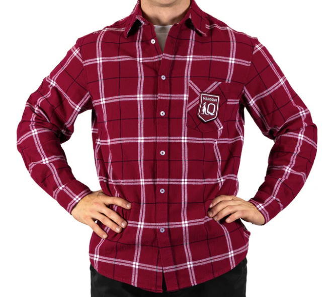 Qld Maroons "Mustang" Flannel Shirt [SZ:Medium]