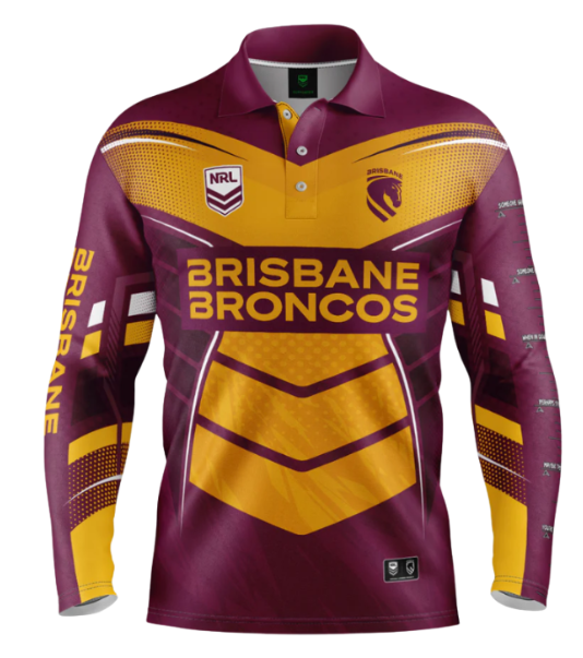 Brisbane Broncos Fishing Shirt [SZ:Small STY:Cyber]
