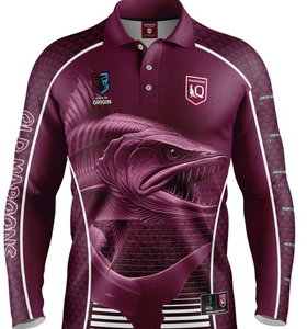 Qld Maroons Origin Fishing Shirt [SZ:Large STY:Barracuda]