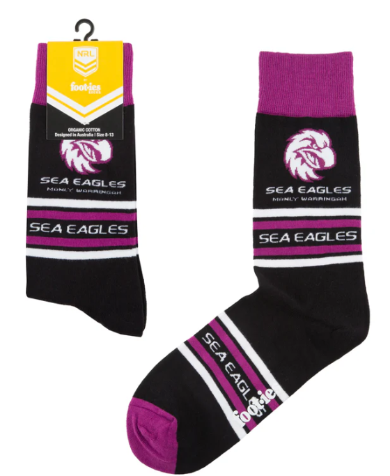 Manly Sea Eagles Foot-ies Socks [FLV:Striped]