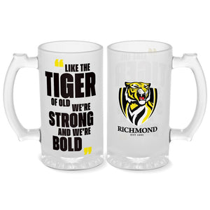 Richmond Tigers Glass Stein