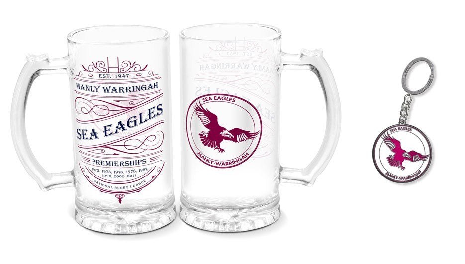 Manly Sea Eagles Stein & Keyring Pack