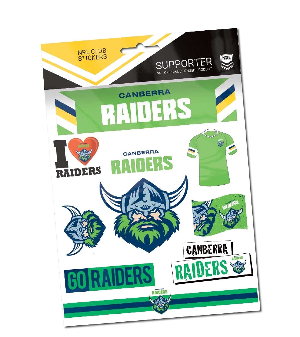 Canberra Raiders Sticker Sheet