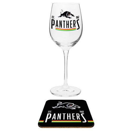 Penrith Panthers Wine Glass & Coaster