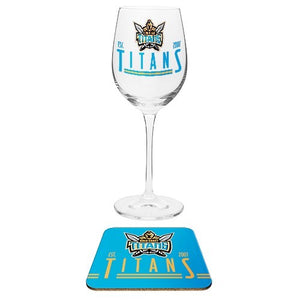 Gold Coast Titans Wine Glass & Coaster
