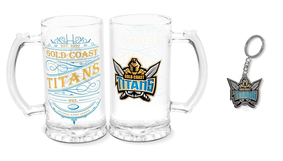 Gold Coast Titans Stein & Keyring Pack