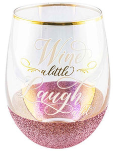 Glitterati Glass - Wine a Little Laugh a Lot