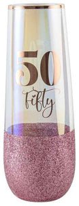Glitterati Champagne Glass - 50th