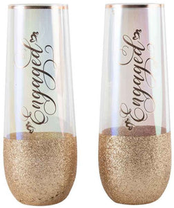 Glitterati Champagne Glasses - Engagement