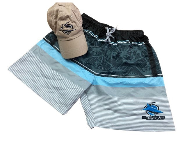 Cronulla Sharks Shorts & Cap Pack